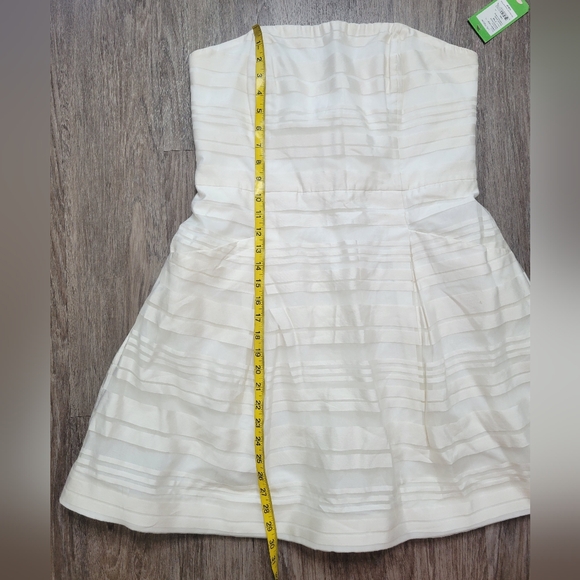 NWT Lilly Pulitzer Blossom Strapless Dress Resort White Wrapping Stripe Silk 14 - Picture 16 of 16